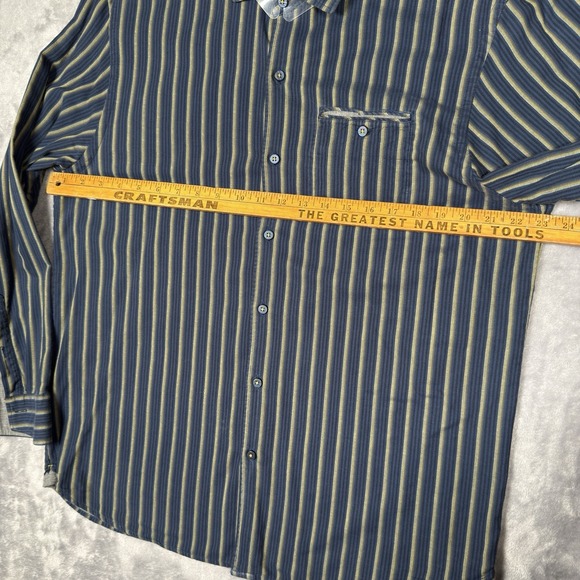 Tommy Bahama Shirt Mens L Striped Cotton Silk Stretch Dress Island Modern Fit - Picture 8 of 10